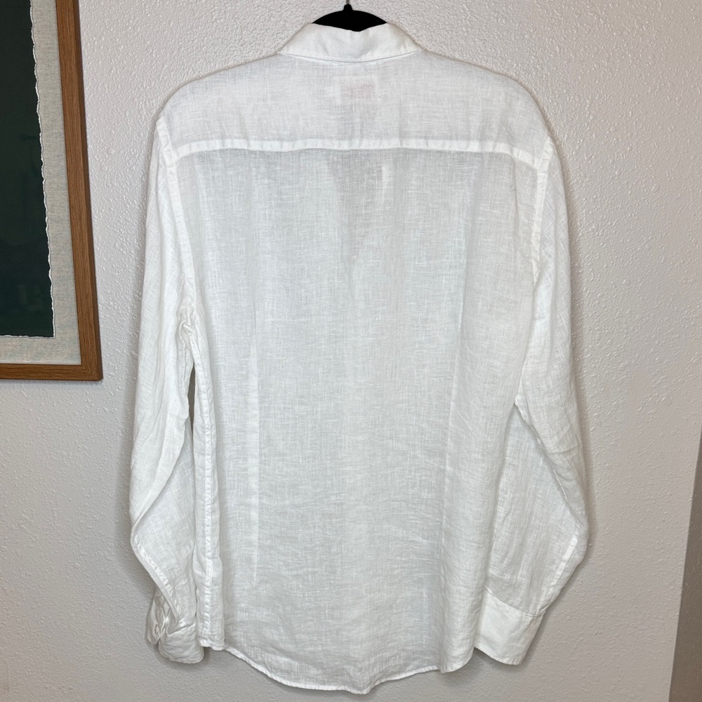 MC2 Saint Barth White 100% Linen Button Down Shirt Lightweight Summer Resort - M - Picture 9 of 12